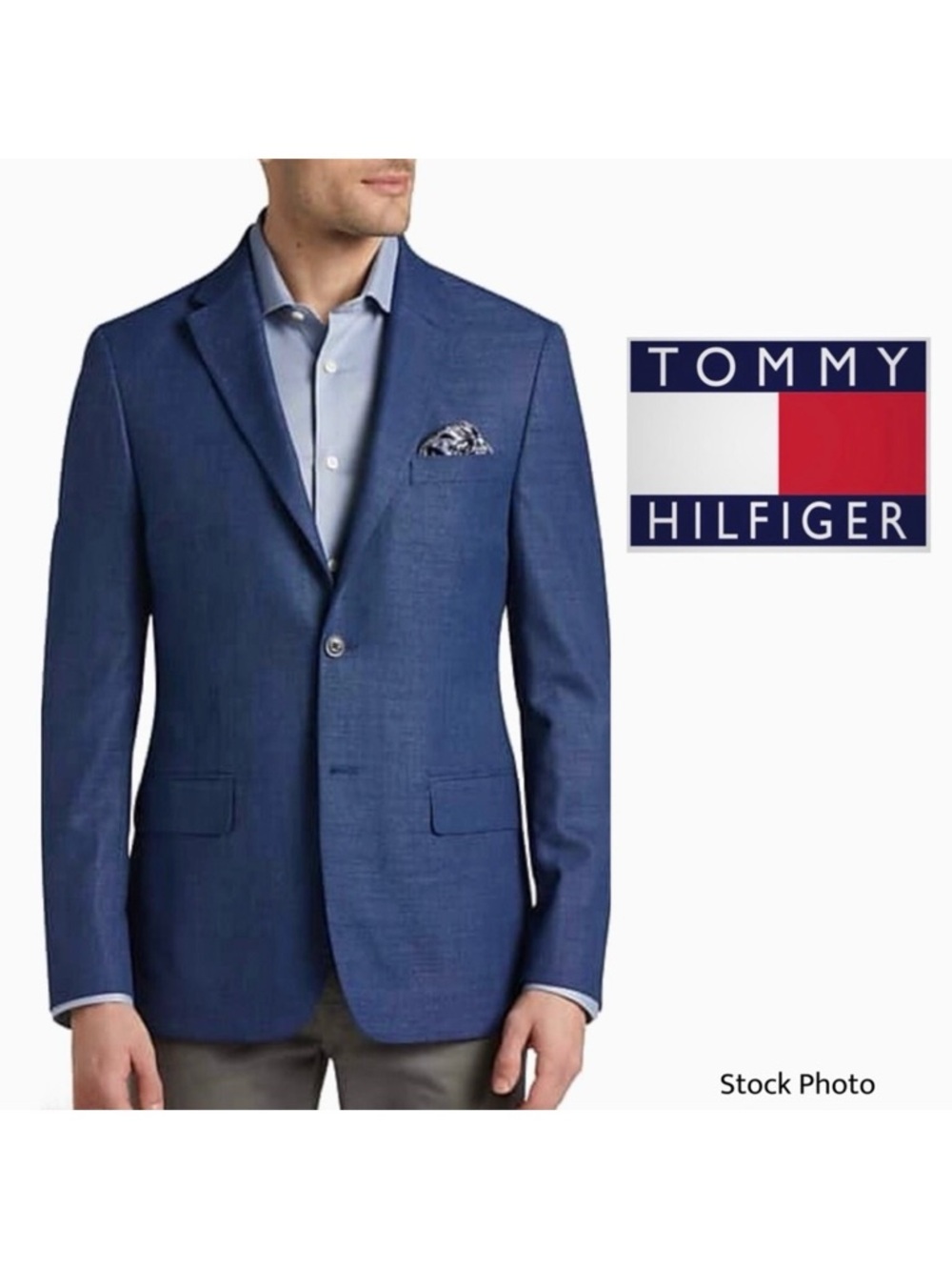 NWT TOMMY HILFIGER Blue Gibbs Blazer Jacket (S38) - Picture 1 of 17